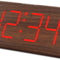 Wooden Digital Alarm Clocks for Bedrooms - Electric Desk Clock with Large Numbers, USB Port, Loud Alarm for Heavy Sleepers, Adjustable Volume, Dimmer, Snooze, DST, 12/24H, Wood Décor (Brown)